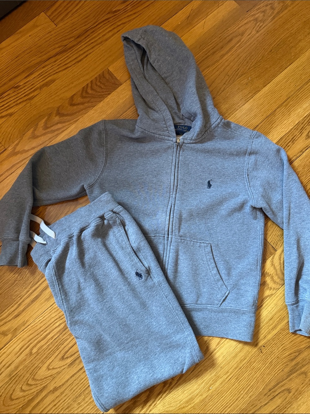 Polo by Ralph Lauren Kids Heather Gray Zip Hoodie & Jogger Set